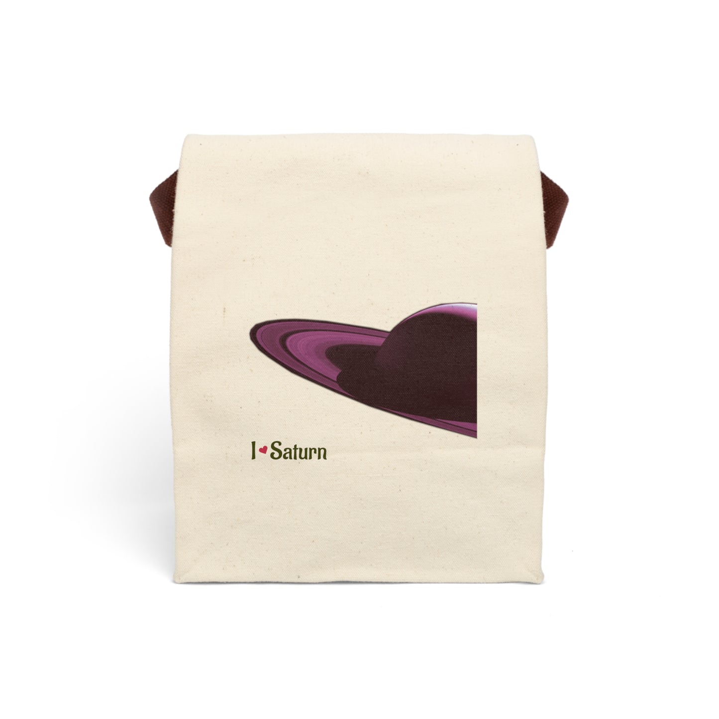 Canvas Lunch Bag I LOVE Saturn Stylish, Eco-Friendly Lunch Tote for Space Lovers