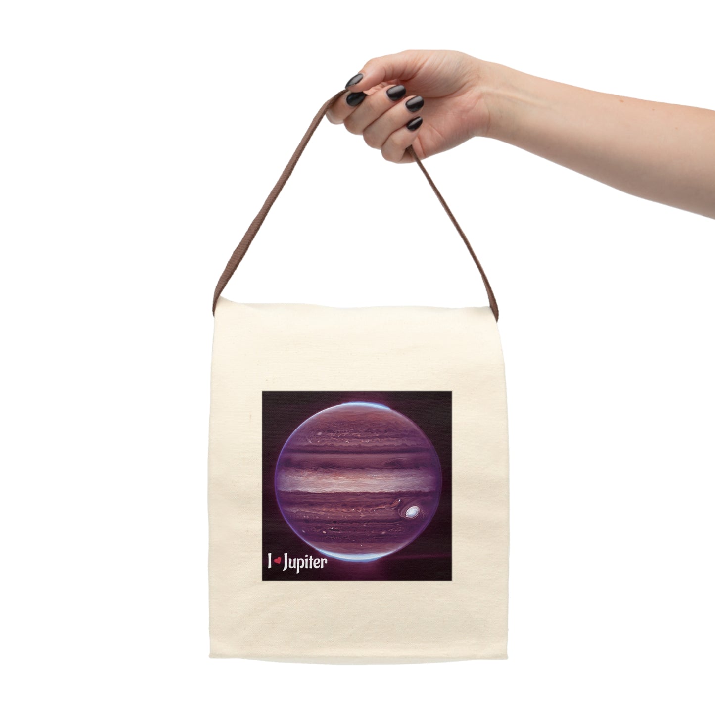 Canvas Lunch Bag I LOVE Jupiter Stylish, Eco-Friendly Lunch Tote for Space Lovers