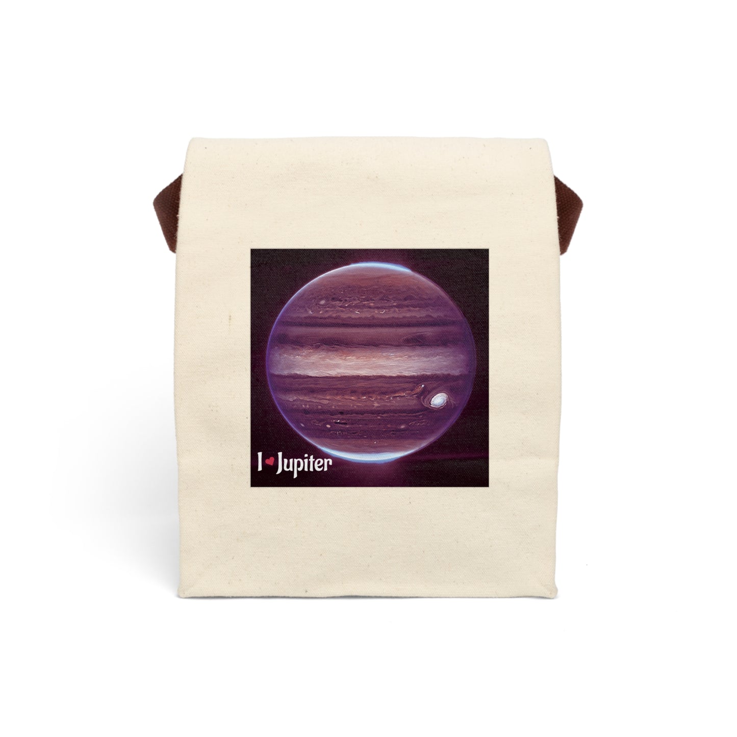 Canvas Lunch Bag I LOVE Jupiter Stylish, Eco-Friendly Lunch Tote for Space Lovers
