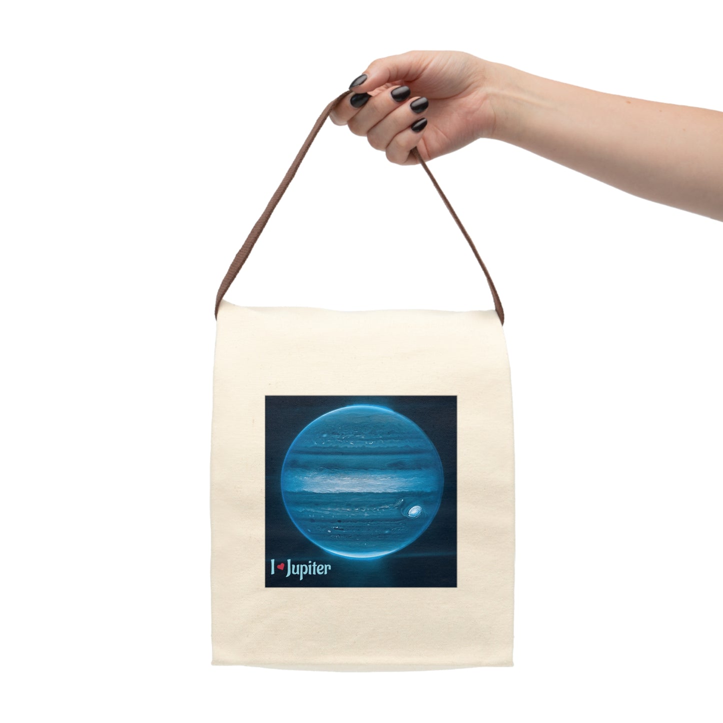 Canvas Lunch Bag I LOVE Jupiter Stylish, Eco-Friendly Lunch Tote for Space Lovers
