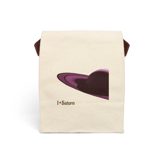 Canvas Lunch Bag I LOVE Saturn Stylish, Eco-Friendly Lunch Tote for Space Lovers